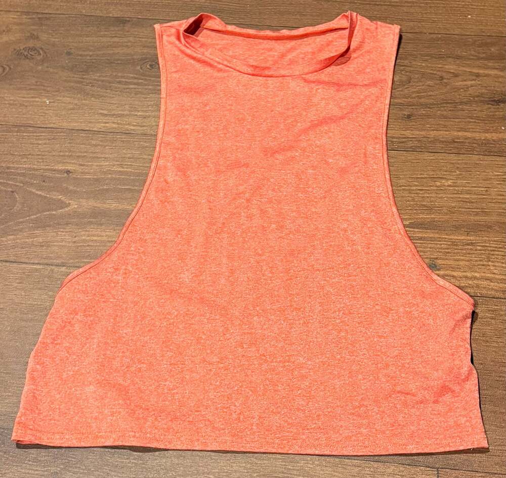 SHEIN Peach Orange Heathered Crop Muscle Tank Top Size L